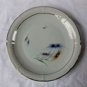 Old dish porcelain of limoges Vierzon gilding vintage flowers table service
