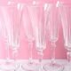 Set of 8 Crystal Vintage Champagne Flutes, Prosecco Clear Italian
