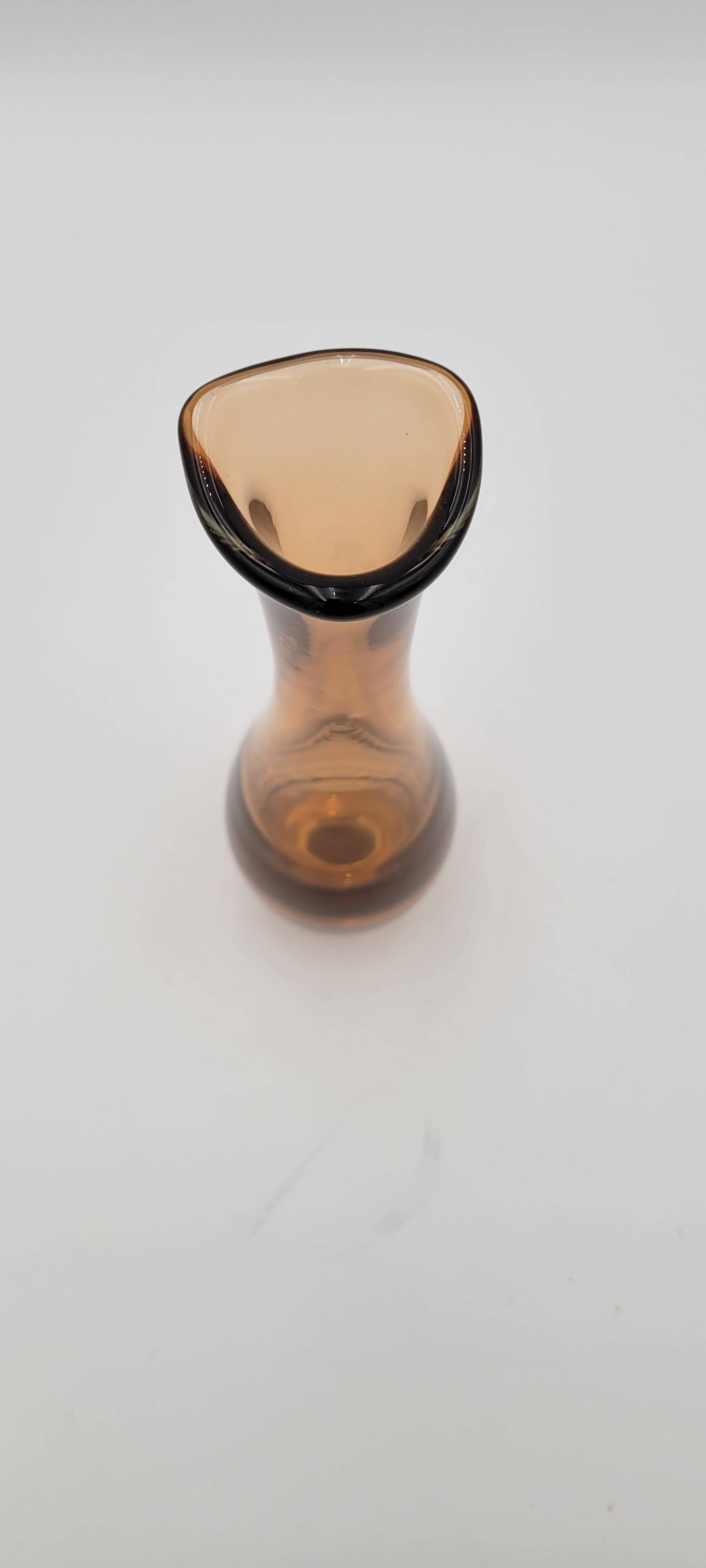 Contemporary amber glass vase