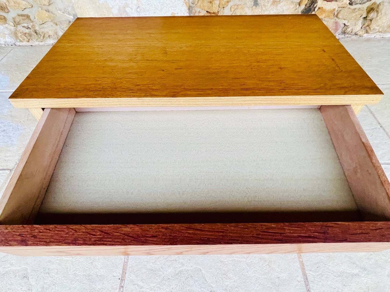 Vintage Scandinavian-style oak bedside table, circa 1960s/1970s