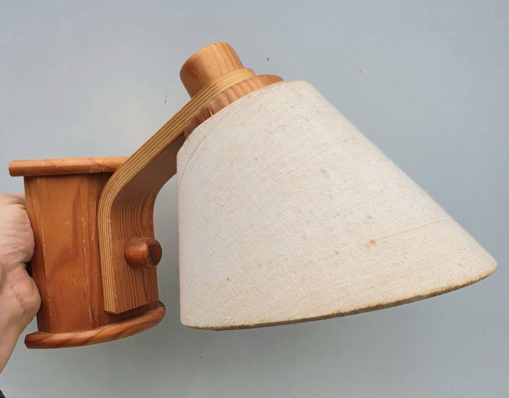 2 vintage pine wall light fixtures