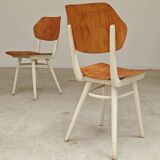 Pair of chairs ex Czechoslovakia TON Thonet White and waxed wood