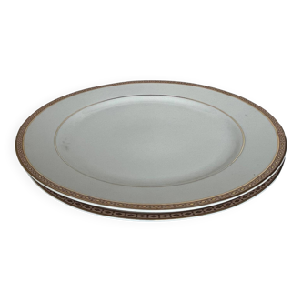2 grands plats de service en porcelaine fine