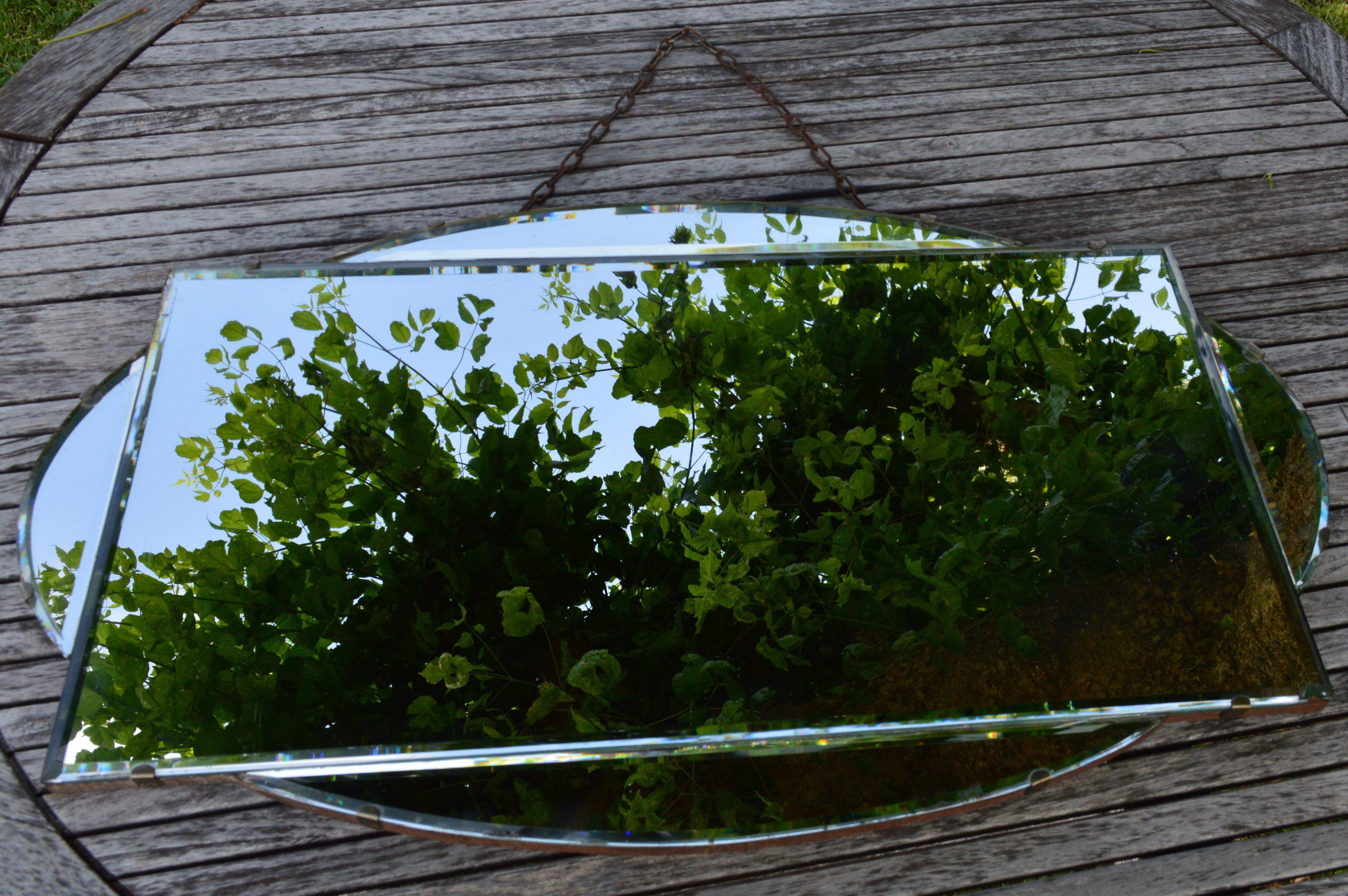 Old beveled mirror 39x69cm