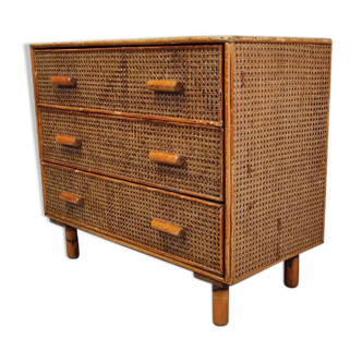 Cane chest of drawers