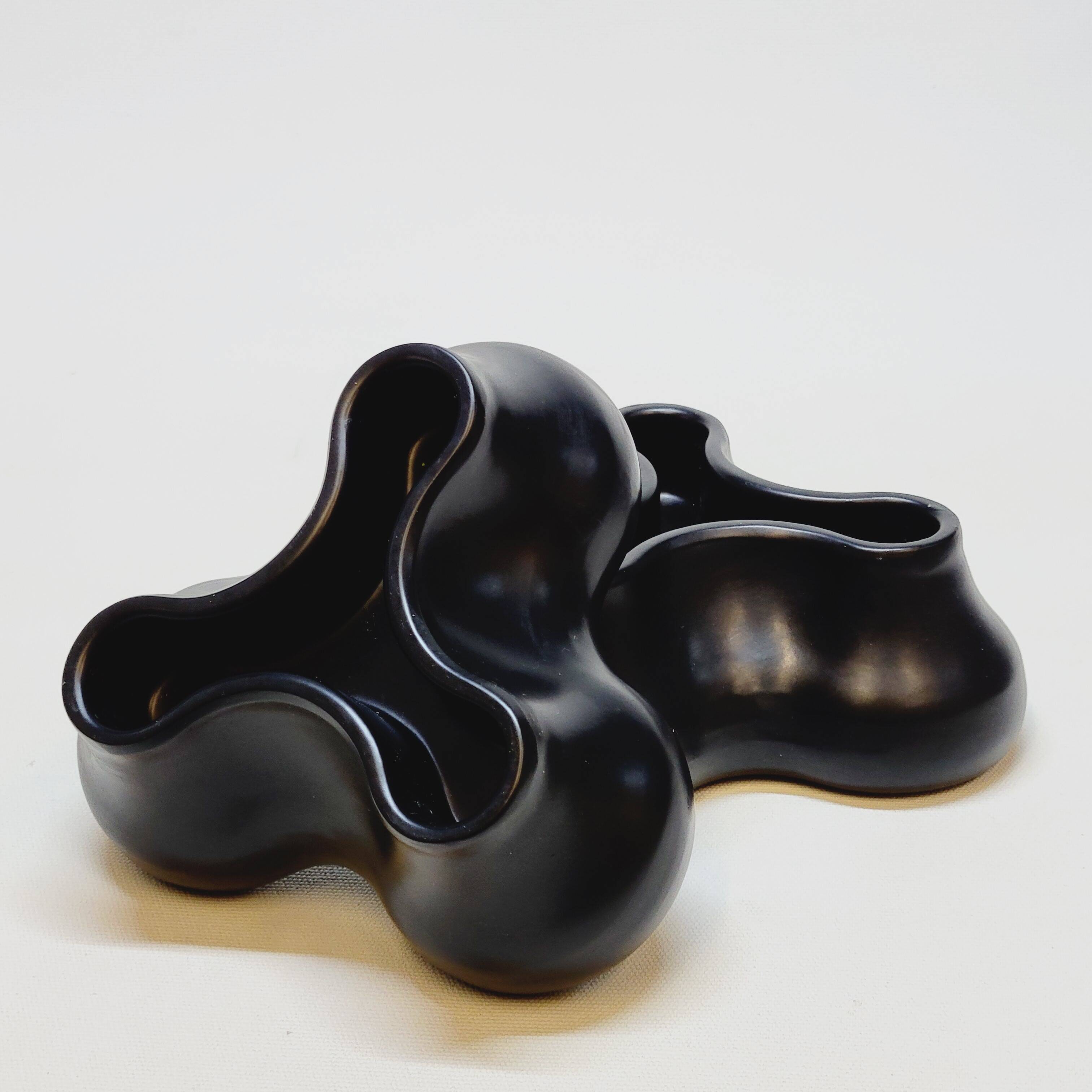 2 Black Candle Holders for 3 Candles Designed by Chris Martin