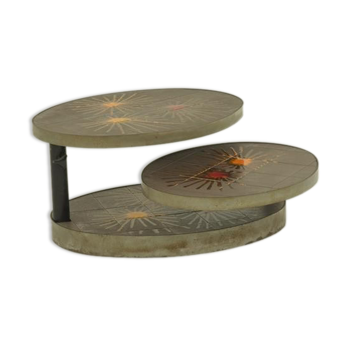 Metal and ceramic coffee table Vallauris