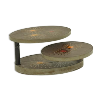 Metal and ceramic coffee table Vallauris