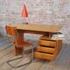 Mid-Century Modern Writing Desk in Oak by B. Landsman, Czech, 1950s