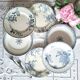 Mismatched antique ironstone dinner plates