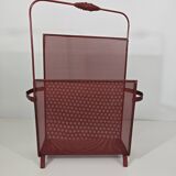 magazine rack by Mathieu Matégot in red 1950
