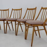 1970s Antonin Suman Beech Dining Chairs, Set of 4