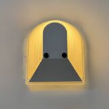 Pair of Tesi wall lights by Roberto Fiorato, Prisma, frosted glass Italy 1980