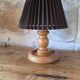 Turned wood table lamp