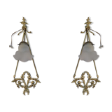 Pair of brass wall light