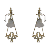 Pair of brass wall light