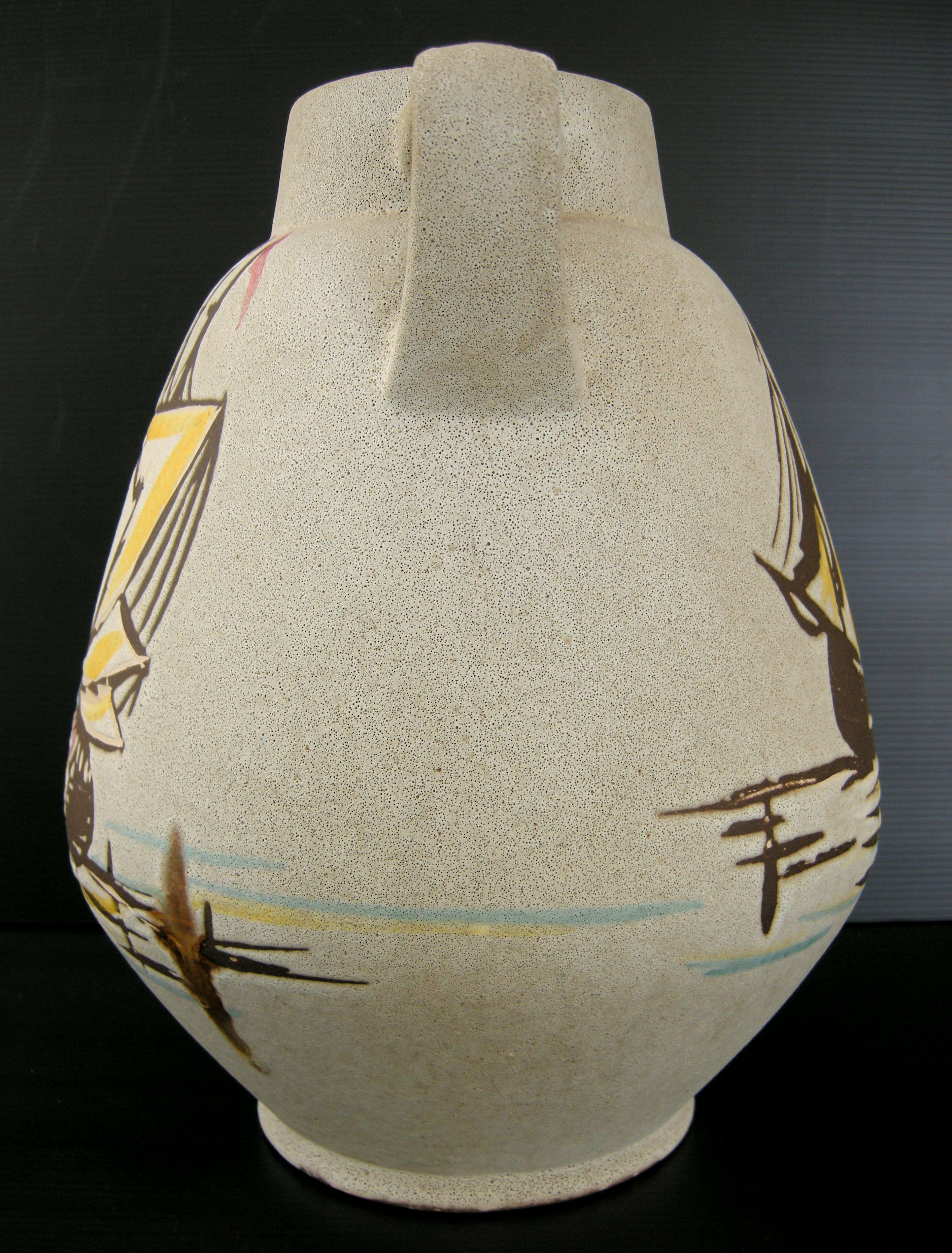 Vintage vase 1960 ceramic boats