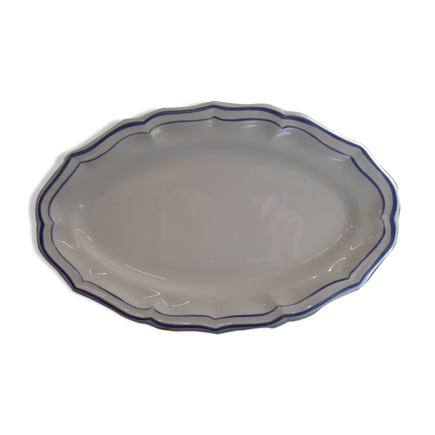 Oval dish n°6 collection blue fillets