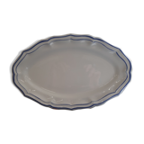 Plat ovale n°6 collection filets bleu