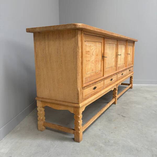 Solid oak sideboard by Henny Kjaernulf, 1960s