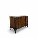 serpentine commode in antique walnut