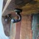 Wall shelf 3 shelves + 4 hooks cast iron in polychrome wood