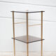 Vintage brass and smoked glass side table, pedestal table, bedside table, end table