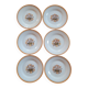 6 Montereau earthenware dessert plates - Floral decoration, circa 1950