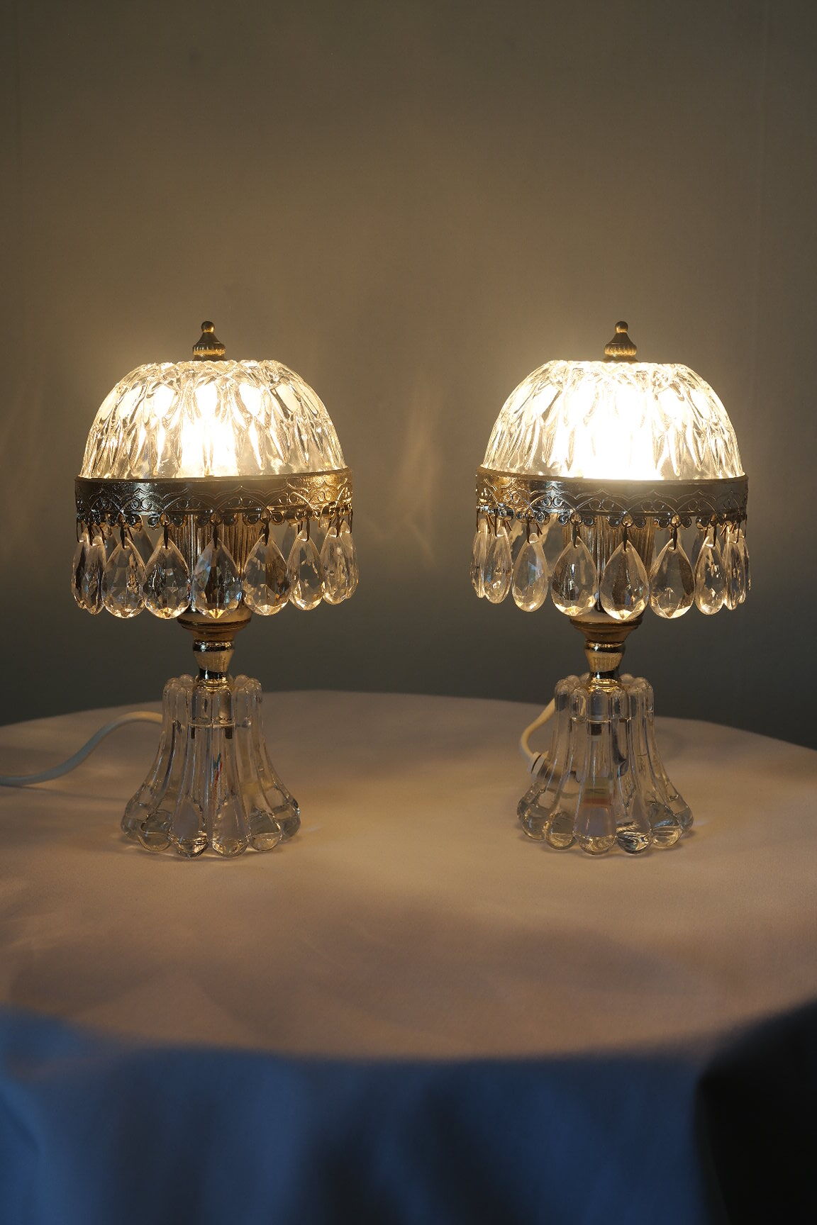 Vintage stamped table lamps