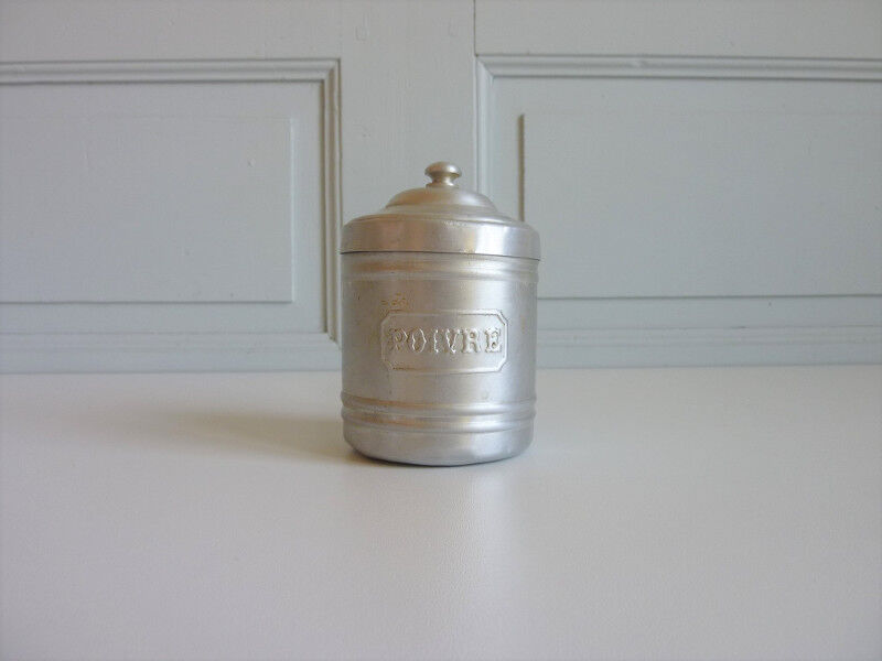 Set of 6 tin spice pots