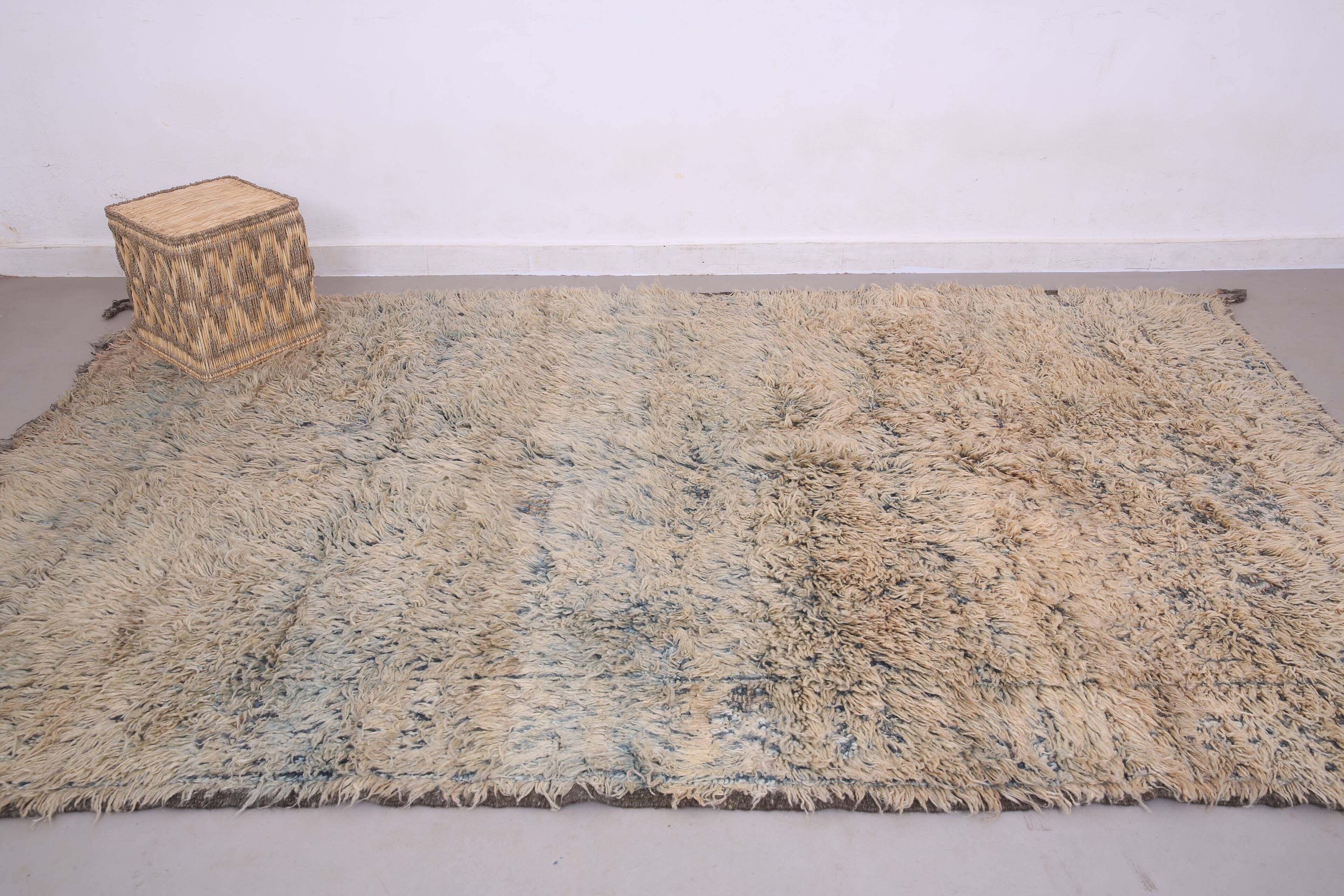 Shag Vintage Moroccan Rug 202 x 325 cm - Berber Wool Rug - Handmade Rug