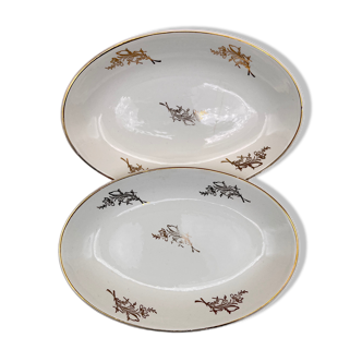 Lot de deux plats de service Digoin & Sarreguemine