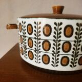 Earthenware casserole by Boch walnut model