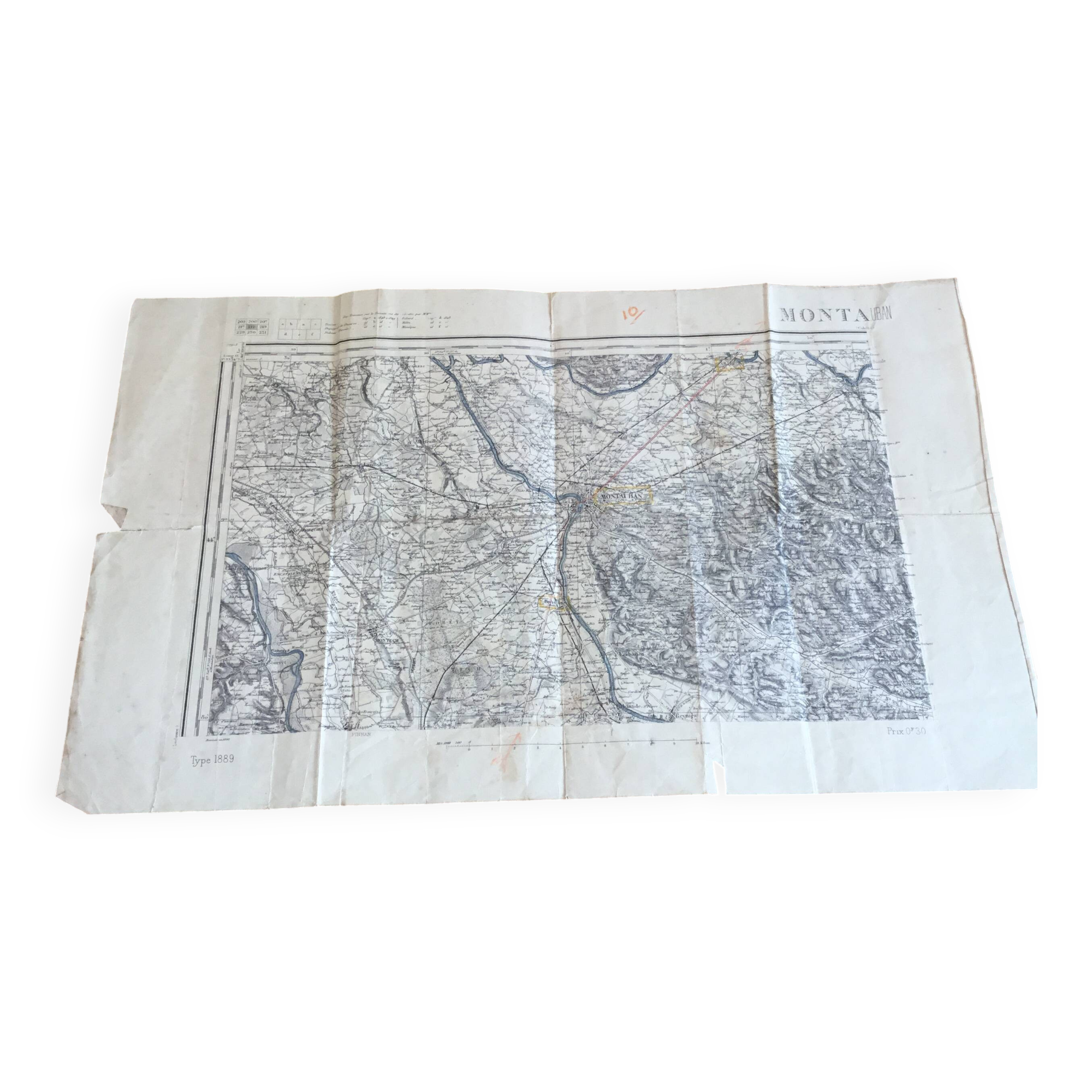 Old map of Montauban