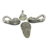 Set of 4 Schneider France crystal candle holders from the 1970s.