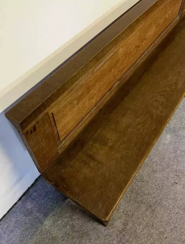 Church bench with paneled backs, 19th century, circa 1880