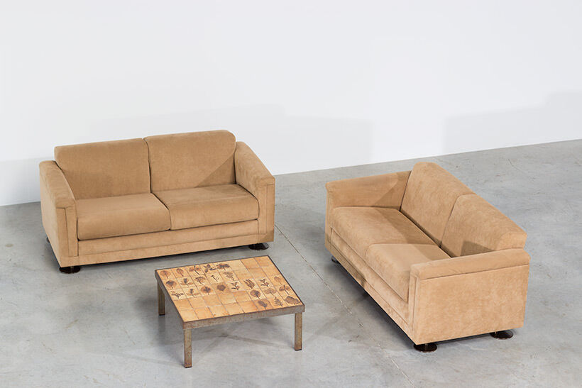 Pair of glass Valeria and Alfredo Bonetti d120 for Tecno chairs