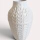 Vase en céramique blanche émaillée de style mid-century par Bay Keramik, Allemagne de l'Ouest, années 1950.
