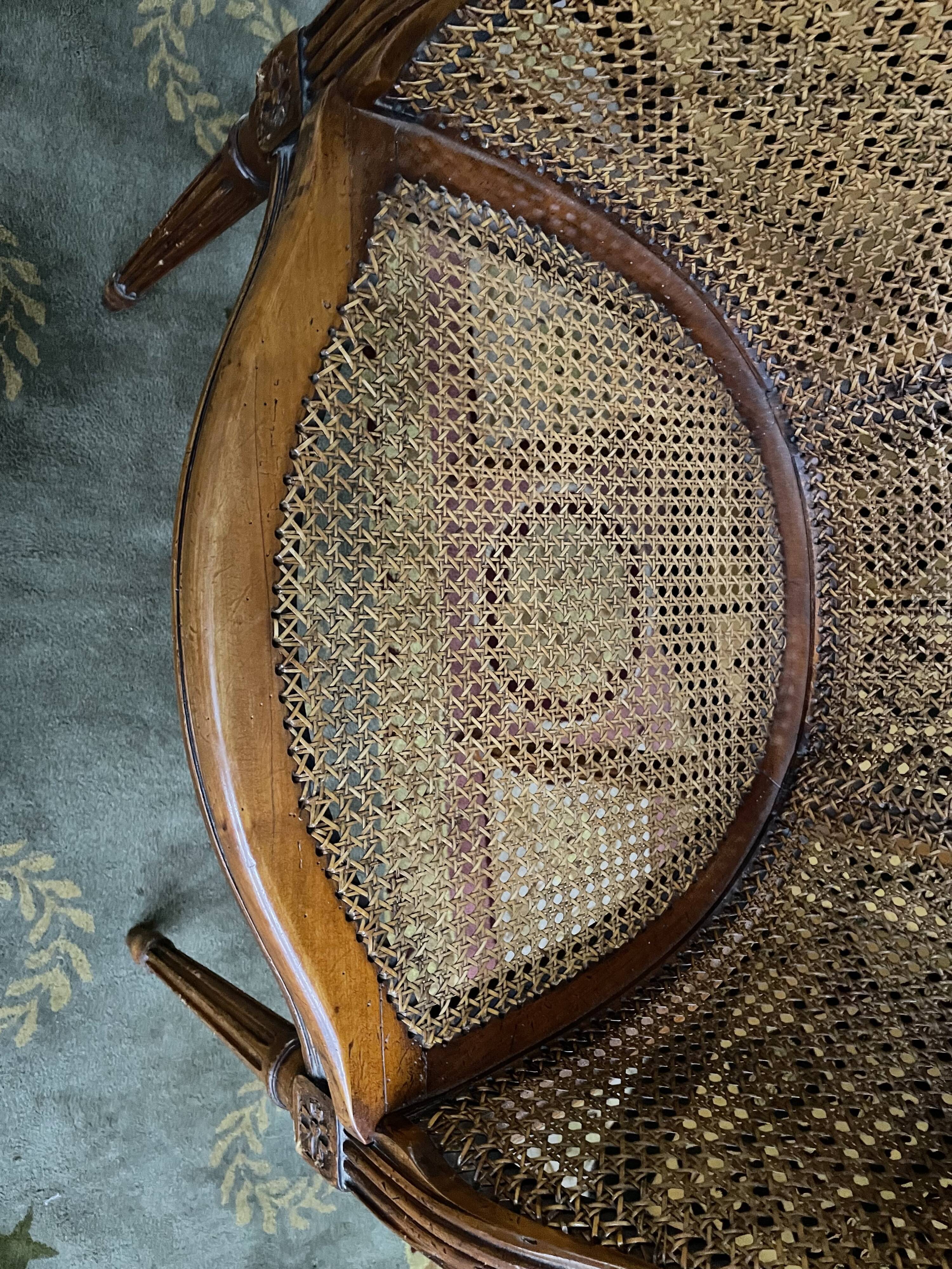 Office armchair Louis XVI cannage