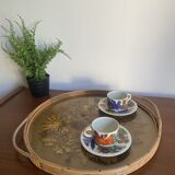 Rattan top and inclusion of dried flowers
