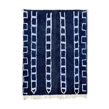 Tapis marocain moderne bleu