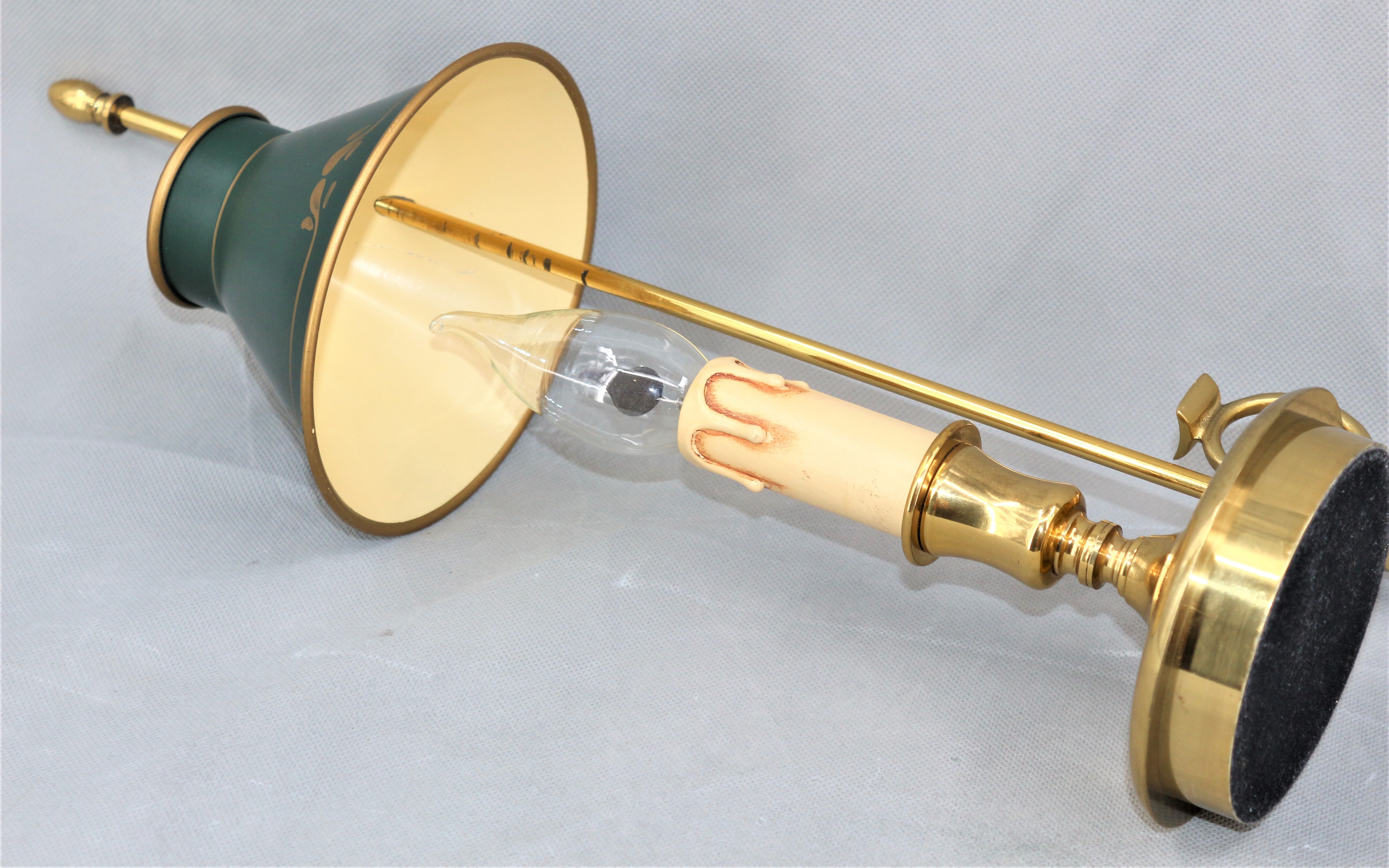 Pair of lamps bronze conical lampshade Lucien Gau