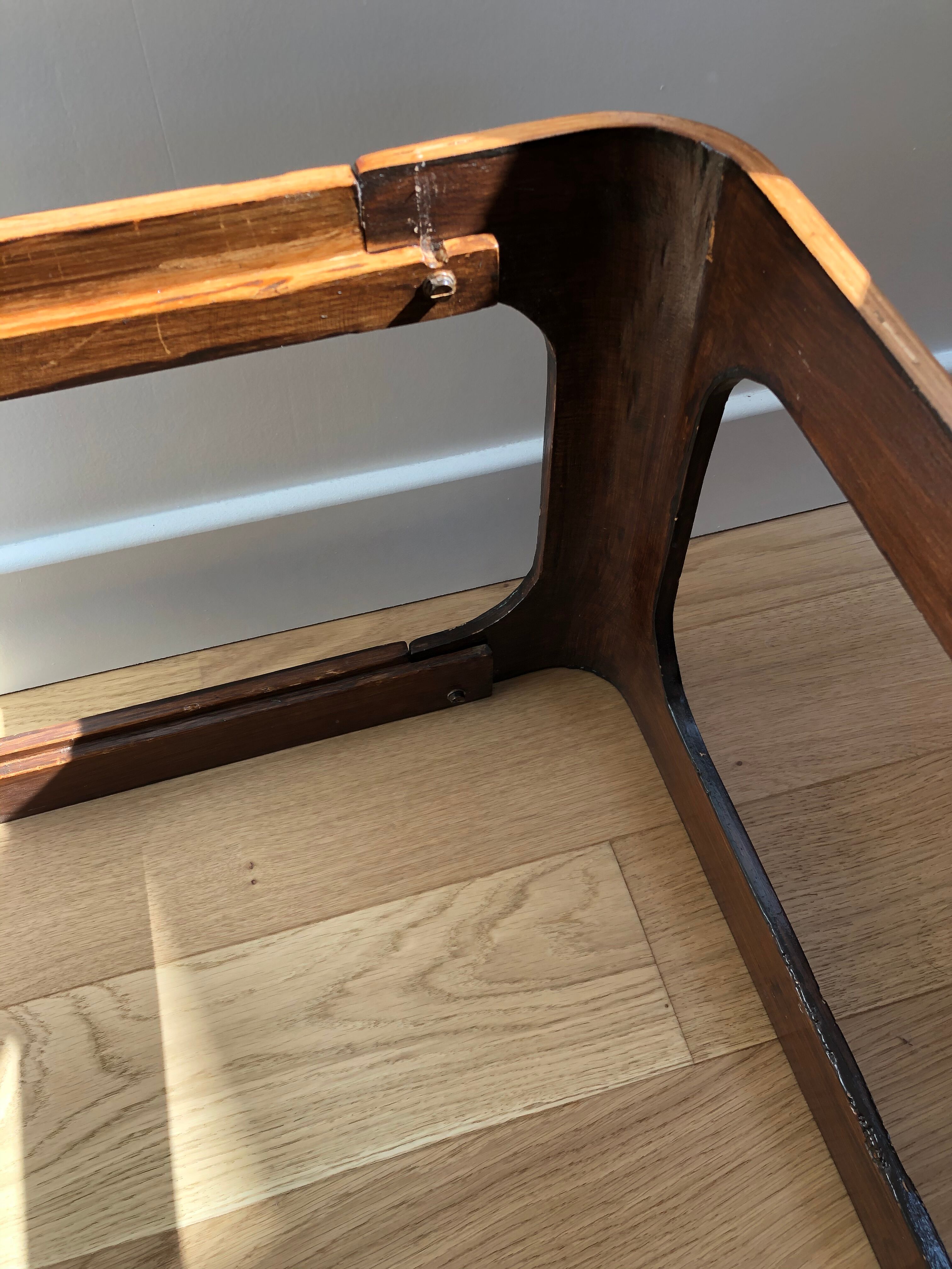 70's teak and ceramic coffee table
