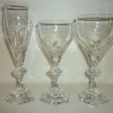 3 empire crystal glasses