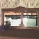 Grand miroir art déco en bois