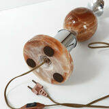 Table lamp base 1970 marble & chrome