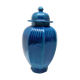Vase art déco bleu St Clément avec couvercle
