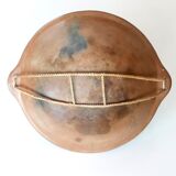 Terracotta table centre with rattan handle, 70s