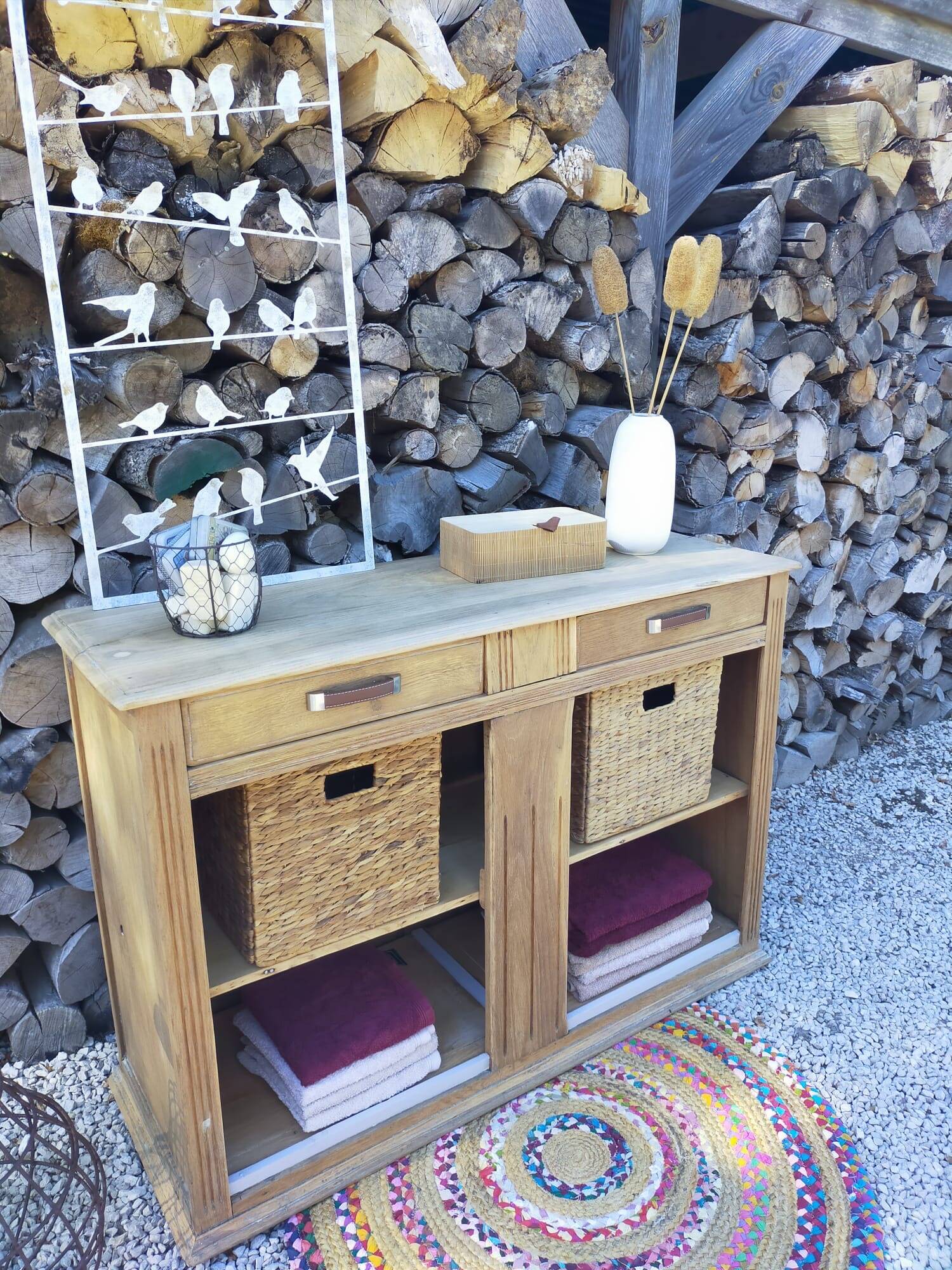 Solid wood storage furniture