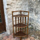 Vintage rattan corner shelf